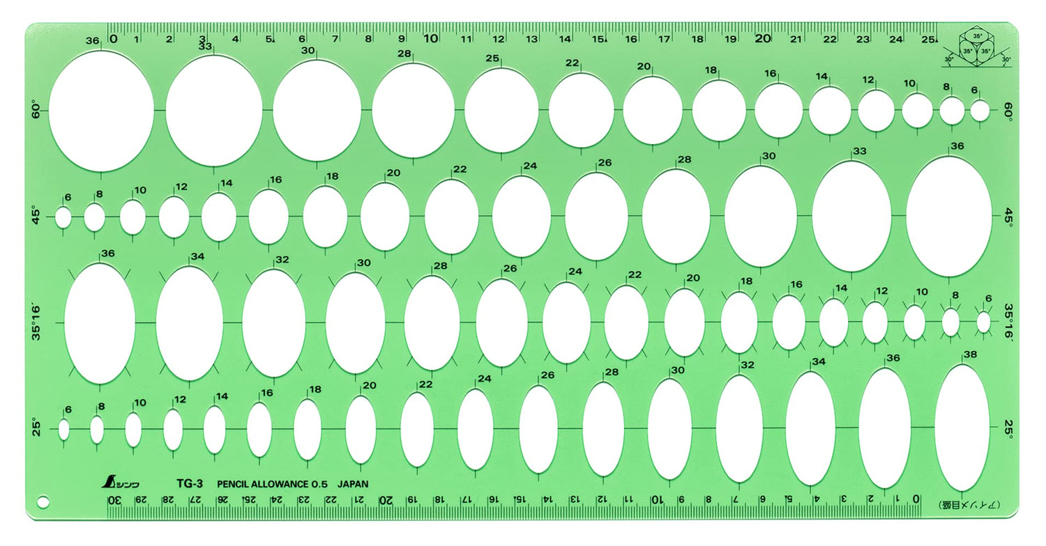 Shinwa Sokutei Ruler Set for Precision Measurements &amp; Templates