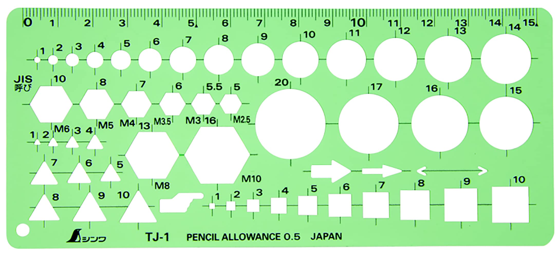 Shinwa Sokutei Ruler Set for Precision Measurements &amp; Templates