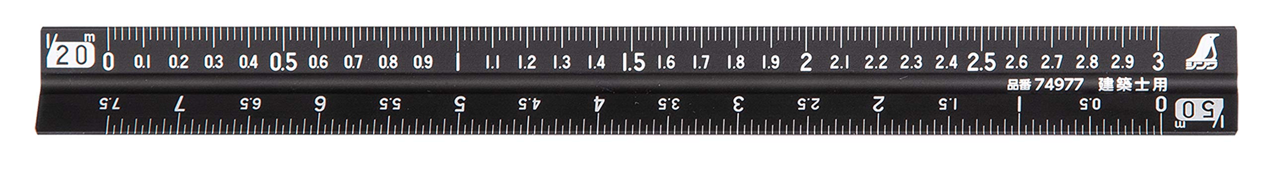 Shinwa Sokutei Aluminum Triangular Scale 15cm for Surveying &amp; Architects