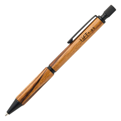 LIFT+ Wood Mechanical Pencil 0.5mm Walnut &amp; Zebra Wood Finish