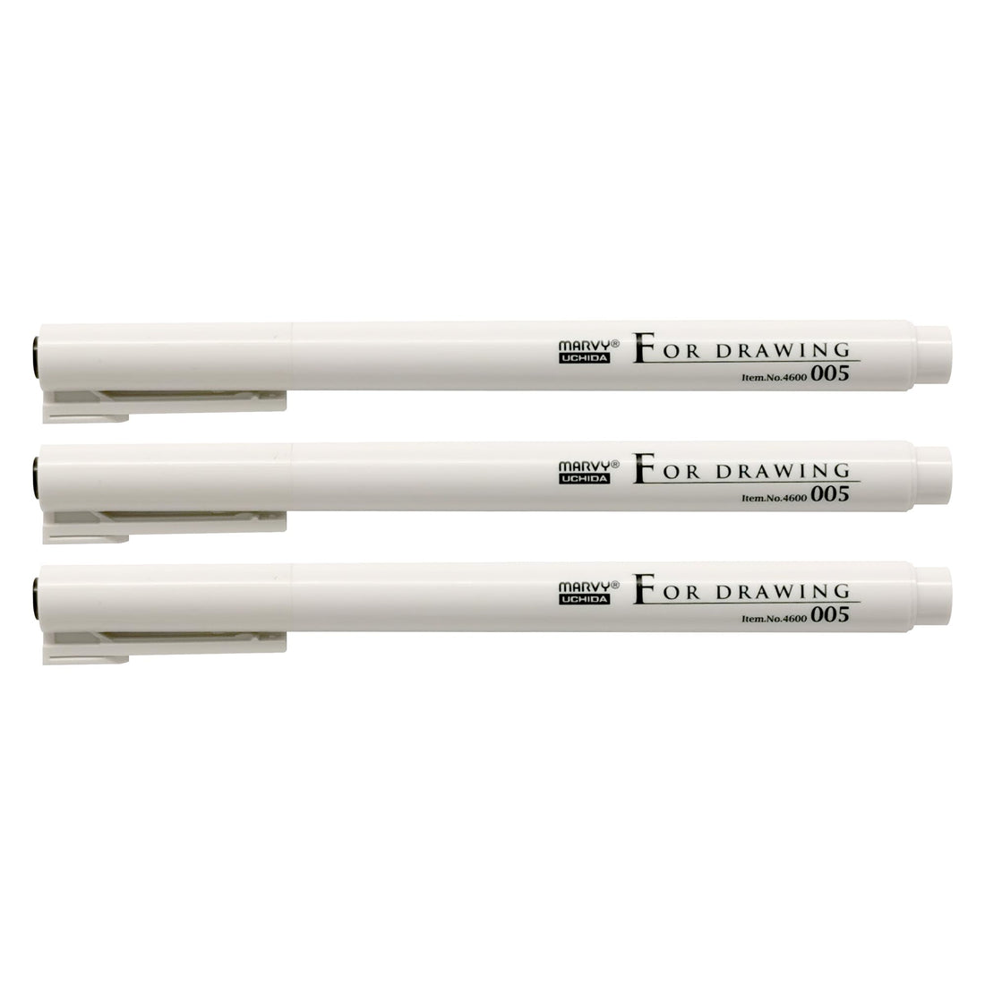 MARVY Fine Tip Drawing Pens Set of 3 Black 0.02mm to 0.05mm