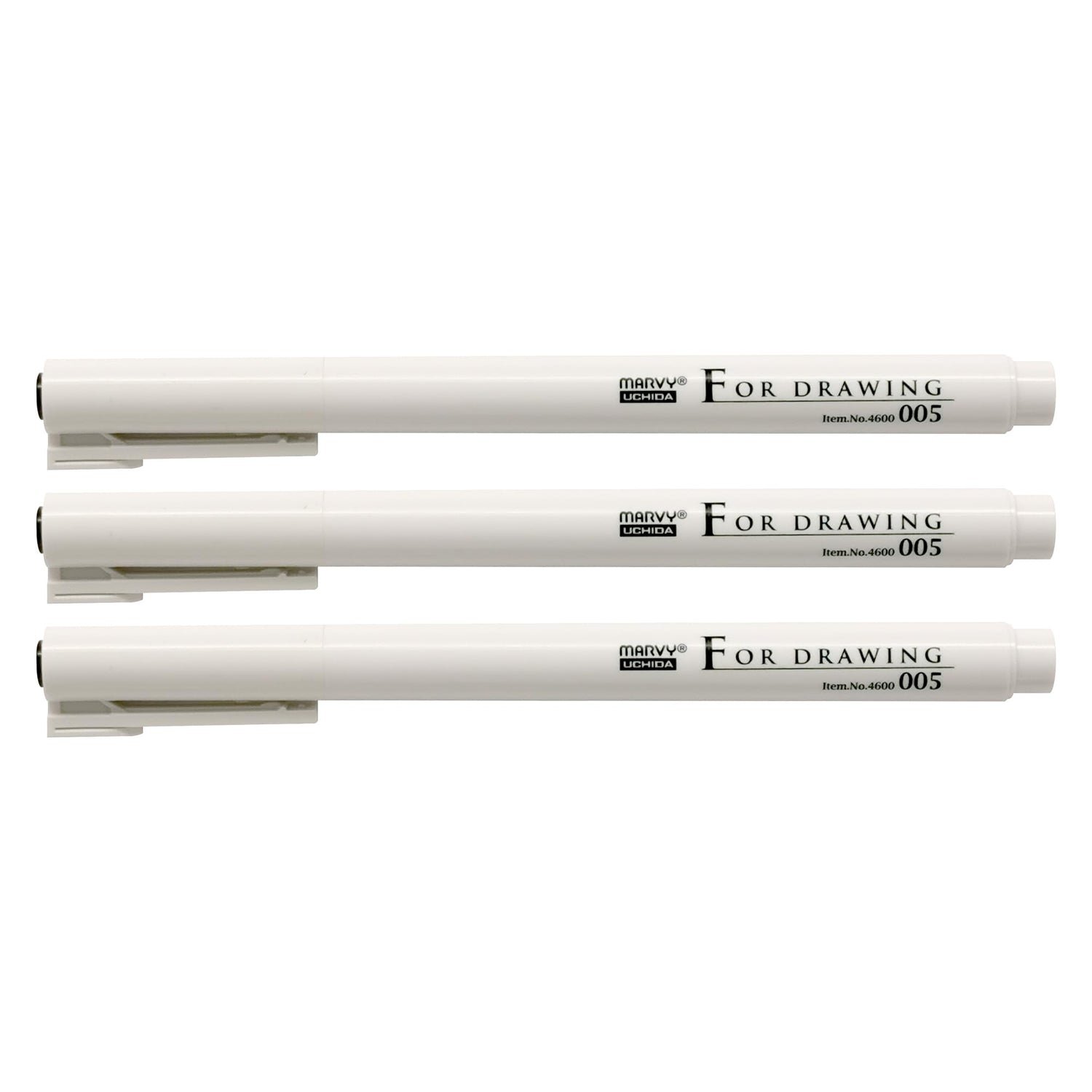 MARVY Fine Tip Drawing Pens Set of 3 Black 0.02mm to 0.05mm