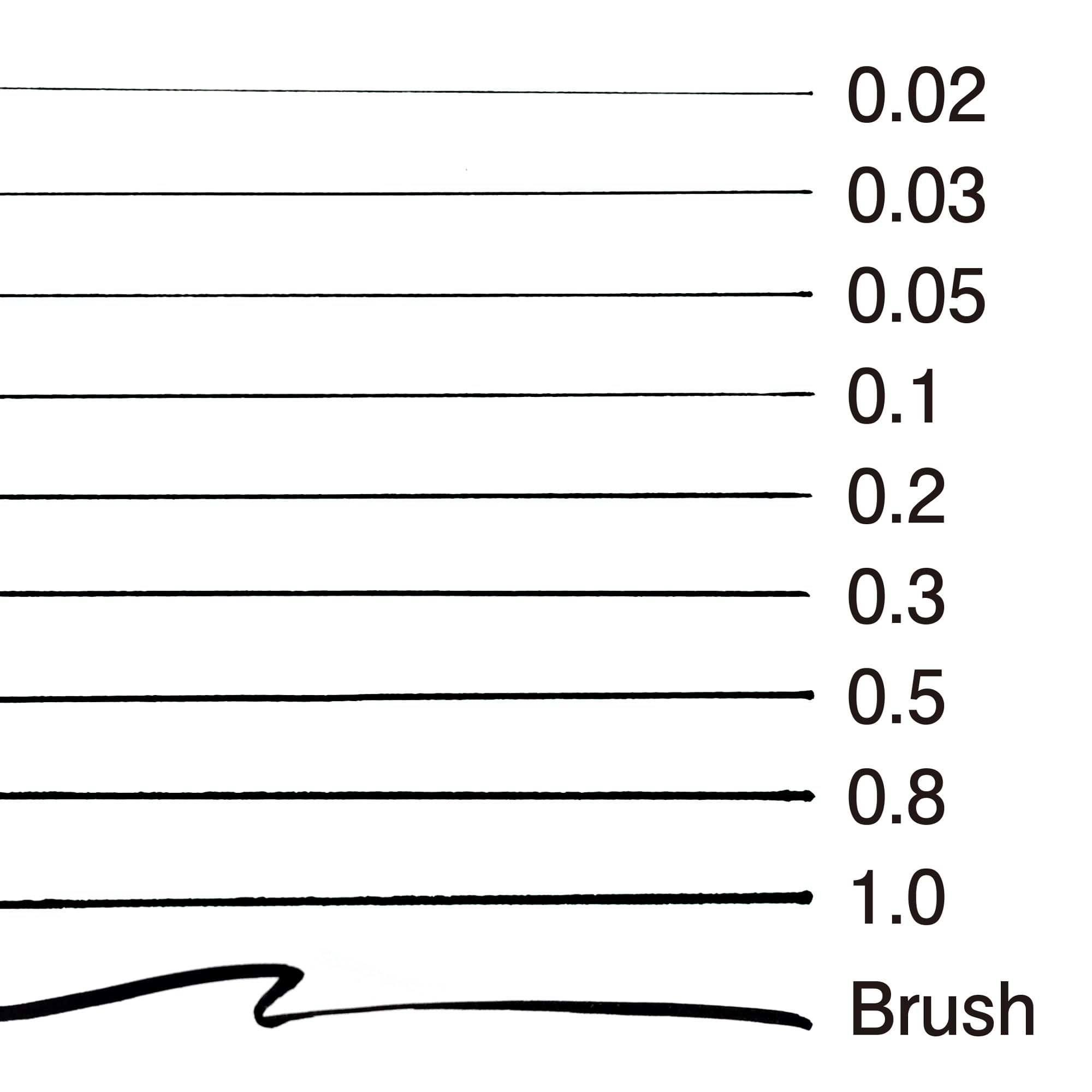 MARVY Fine Tip Drawing Pens Set of 3 Black 0.02mm to 0.05mm