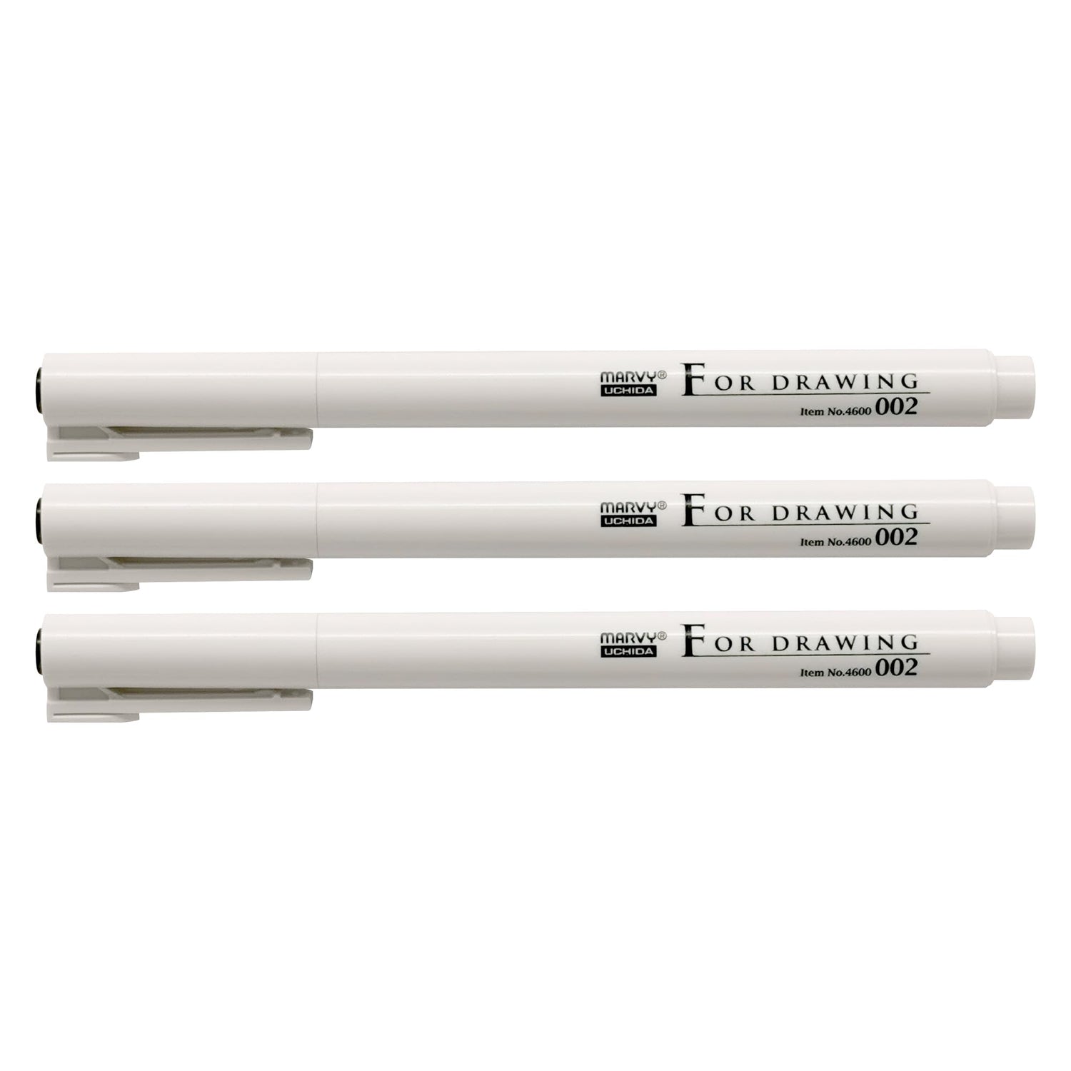 MARVY Fine Tip Drawing Pens Set of 3 Black 0.02mm to 0.05mm