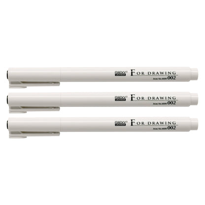 MARVY Fine Tip Drawing Pens Set of 3 Black 0.02mm to 0.05mm