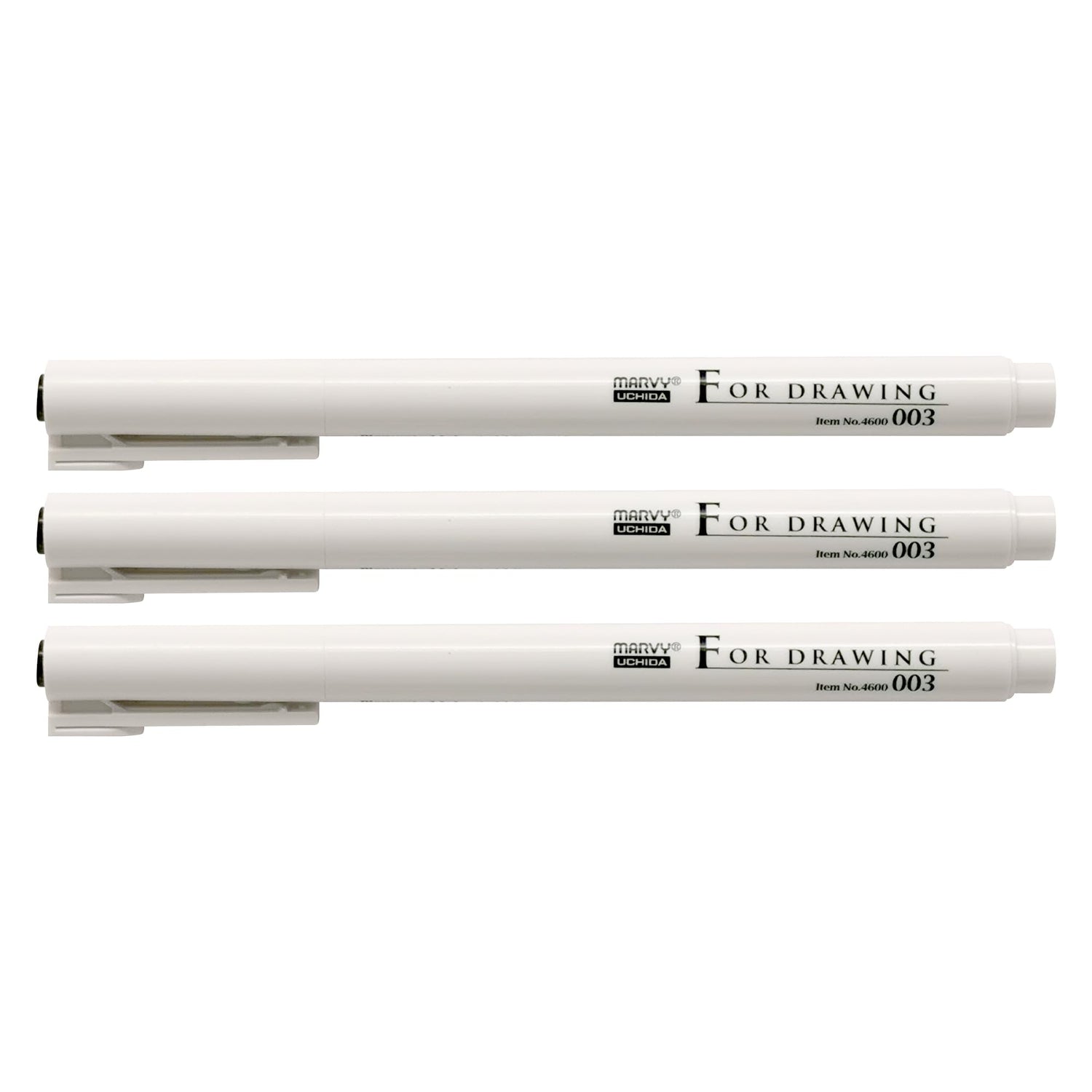 MARVY Fine Tip Drawing Pens Set of 3 Black 0.02mm to 0.05mm