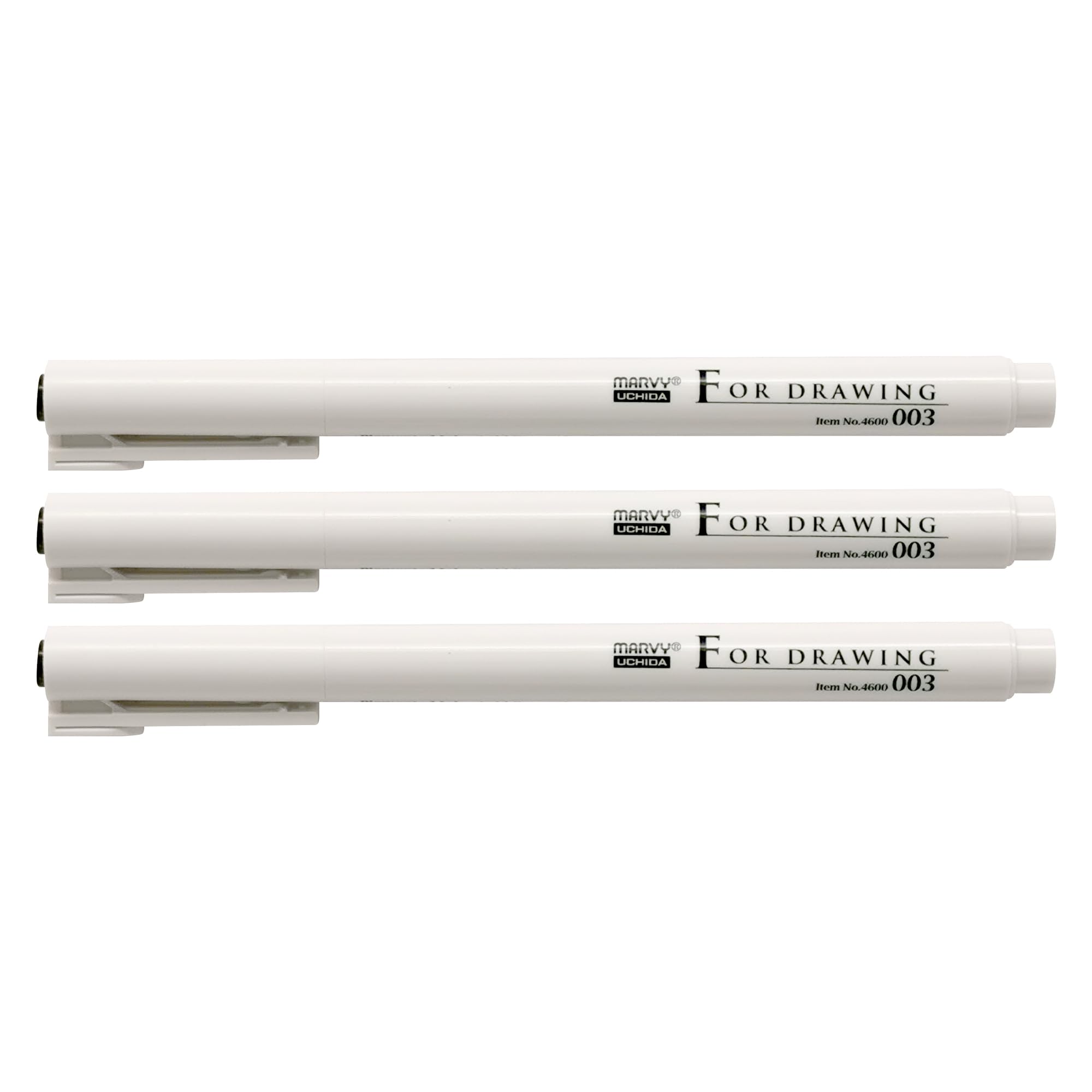 MARVY Fine Tip Drawing Pens Set of 3 Black 0.02mm to 0.05mm