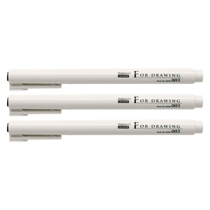 MARVY Fine Tip Drawing Pens Set of 3 Black 0.02mm to 0.05mm