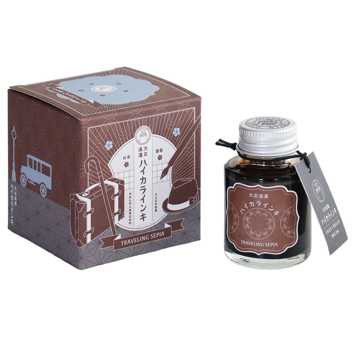 Teranishi Chemical Guitar Ink 40ml - Traveling Sepia, Orchestra Tangerine, Nighttime Soda, Brilliant Mint