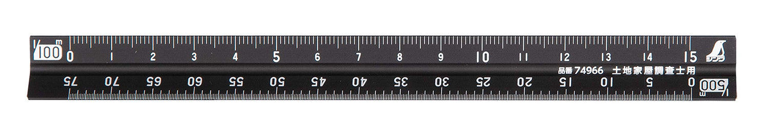Shinwa Sokutei Aluminum Triangular Scale 15cm for Surveying &amp; Architects