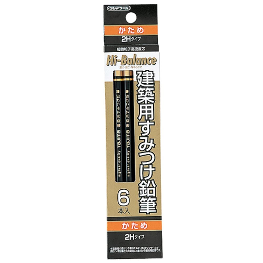 Tajima Construction Carpenter &amp; Marking Pencils Hard 2H &amp; Hard Red 6-Pack