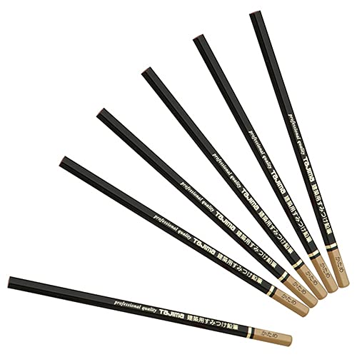 Tajima Construction Carpenter &amp; Marking Pencils Hard 2H &amp; Hard Red 6-Pack