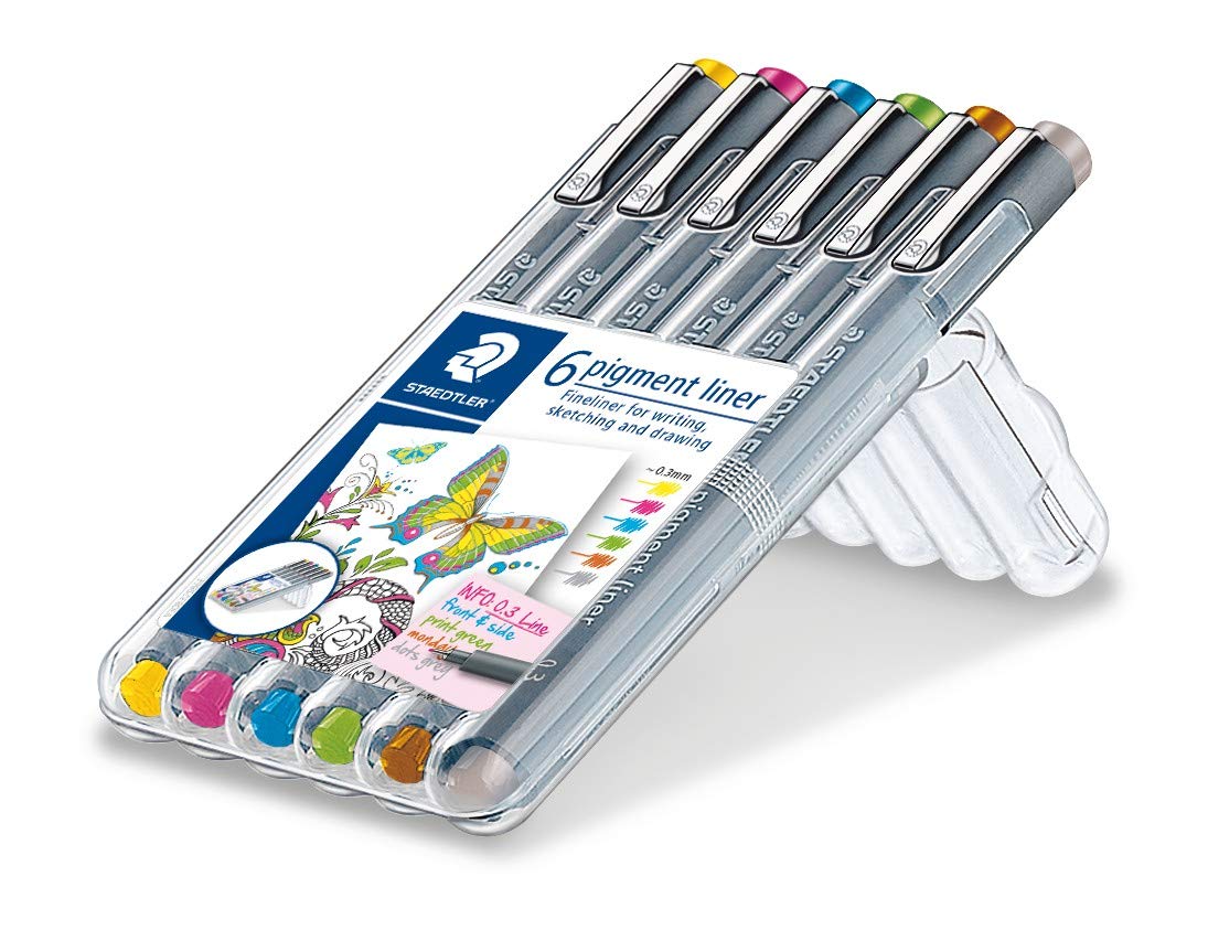 STAEDTLER Pigment Liner Water-Based Pen 0.3mm &amp; 0.5mm for Precision Drawing
