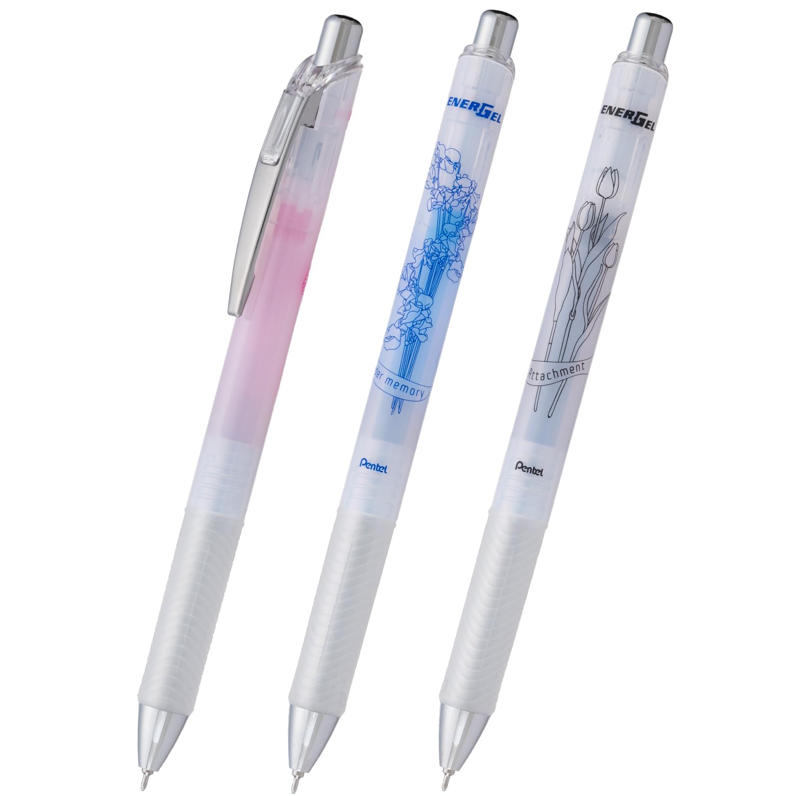 Pentel EnerGel Infree Gel Ink Ballpoint Pens Bouquet Set of 3