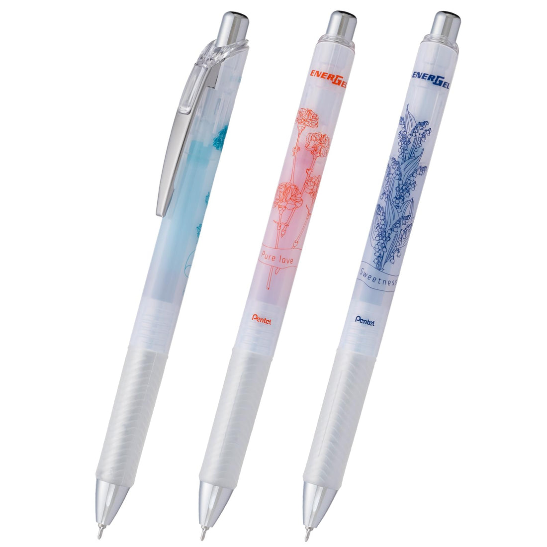 Pentel EnerGel Infree Gel Ink Ballpoint Pens Bouquet Set of 3