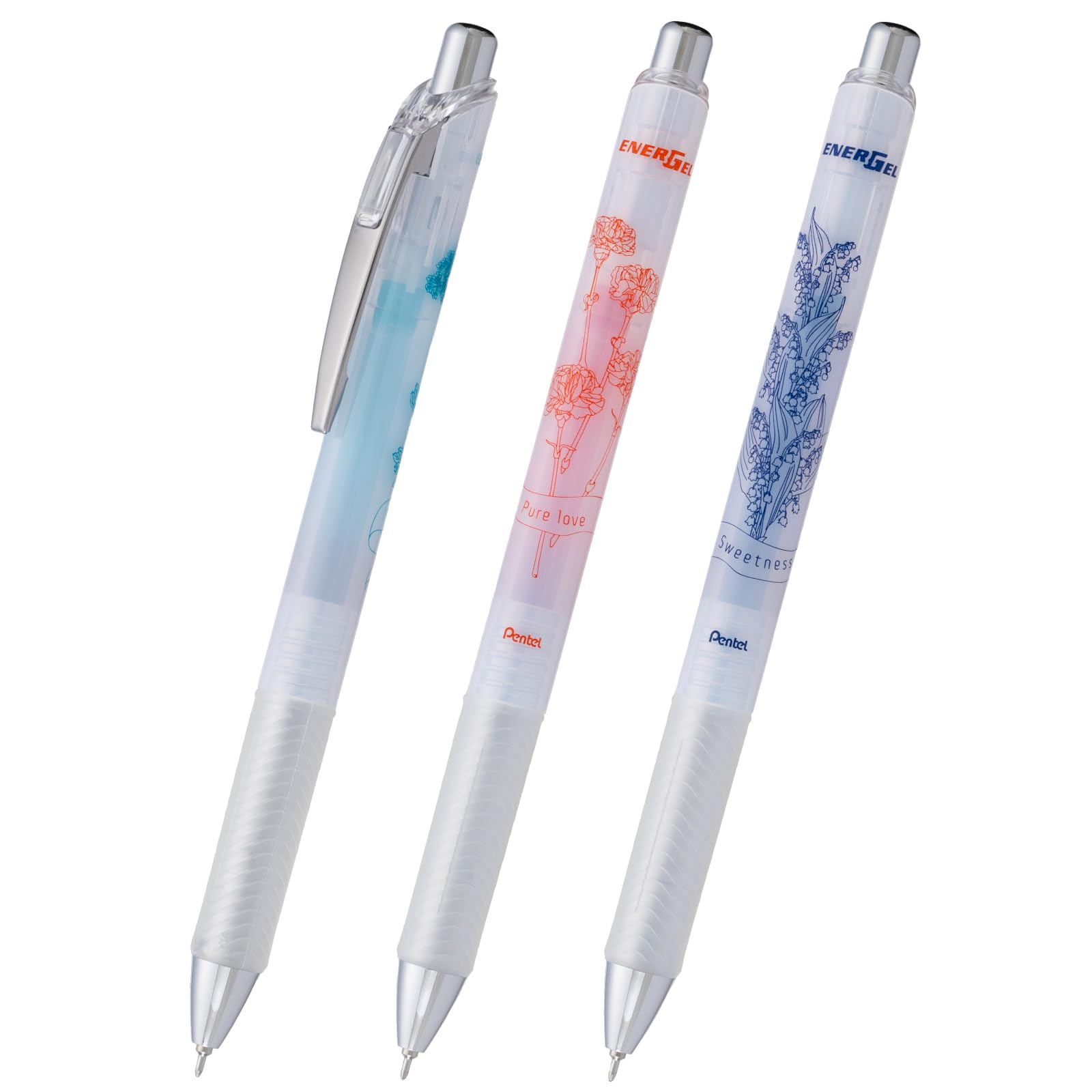 Pentel EnerGel Infree Gel Ink Ballpoint Pens Bouquet Set of 3