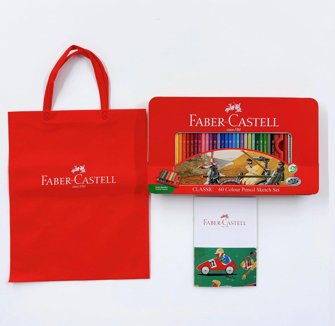 Faber-Castell Colored Pencil Set 48-Color & 60-Color with Notebook and Bag