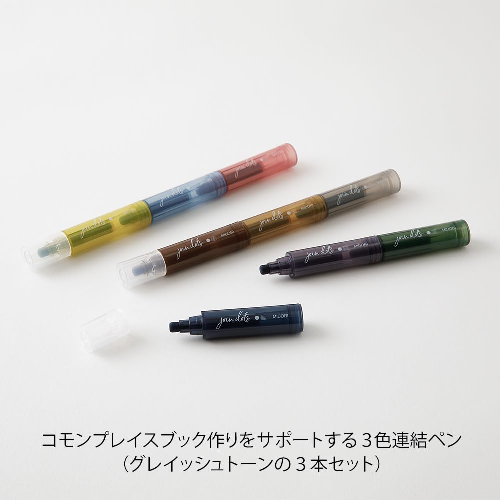 MIDORI Water-Based Pen Set with 3 Shades for Creative Projects