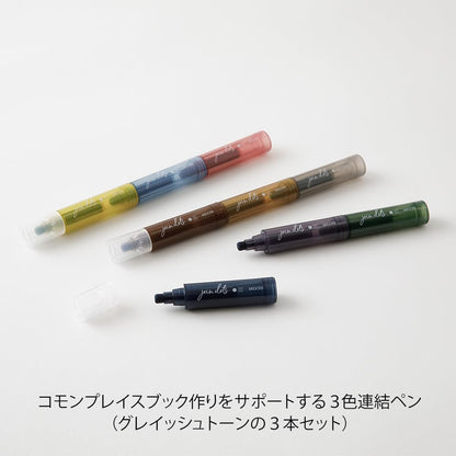 MIDORI Water-Based Pen Set with 3 Shades for Creative Projects