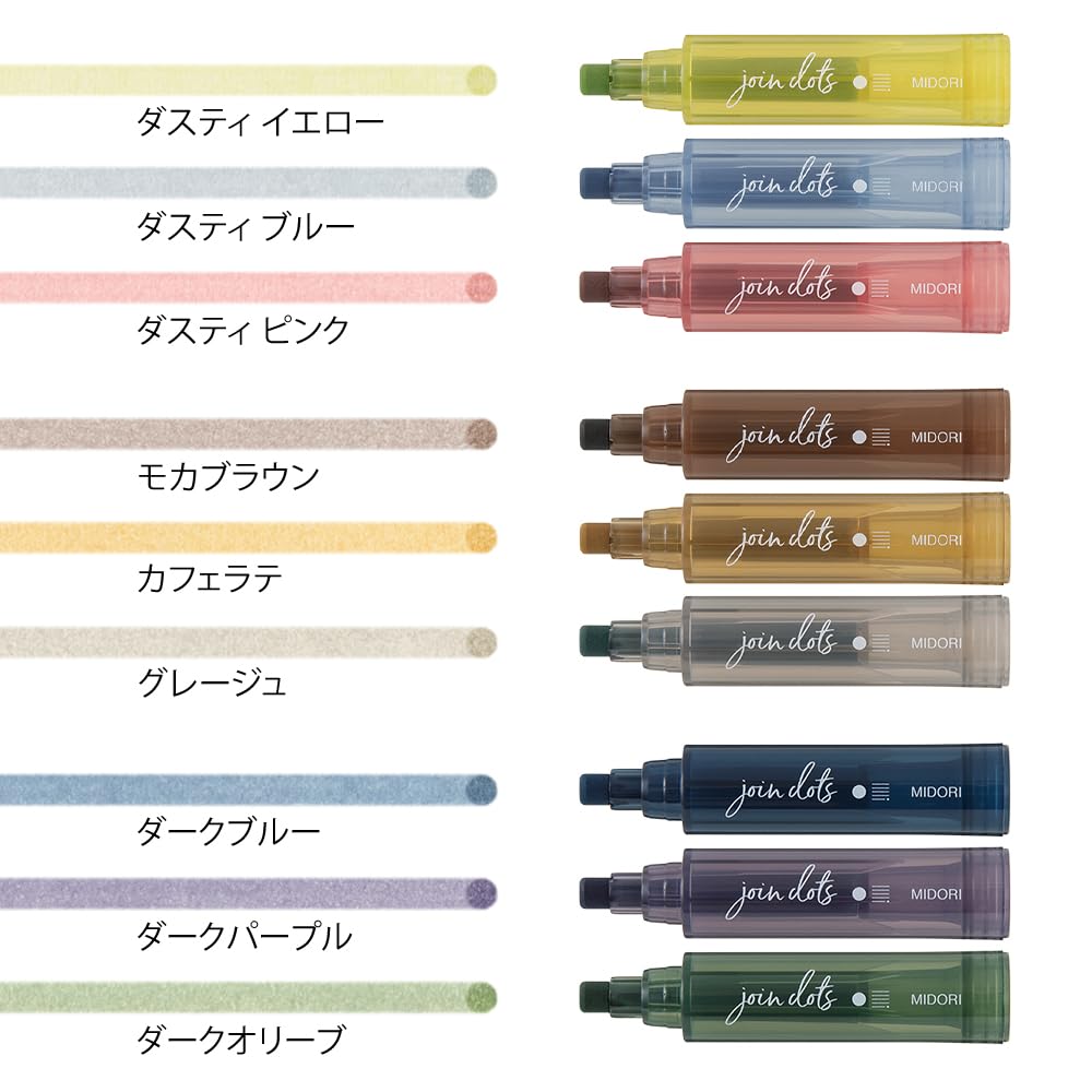 MIDORI Water-Based Pen Set with 3 Shades for Creative Projects