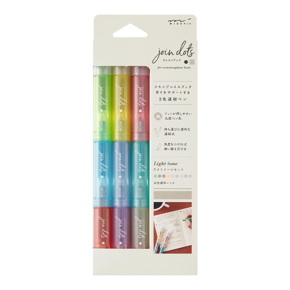 MIDORI Water-Based Pen Set with 3 Shades for Creative Projects