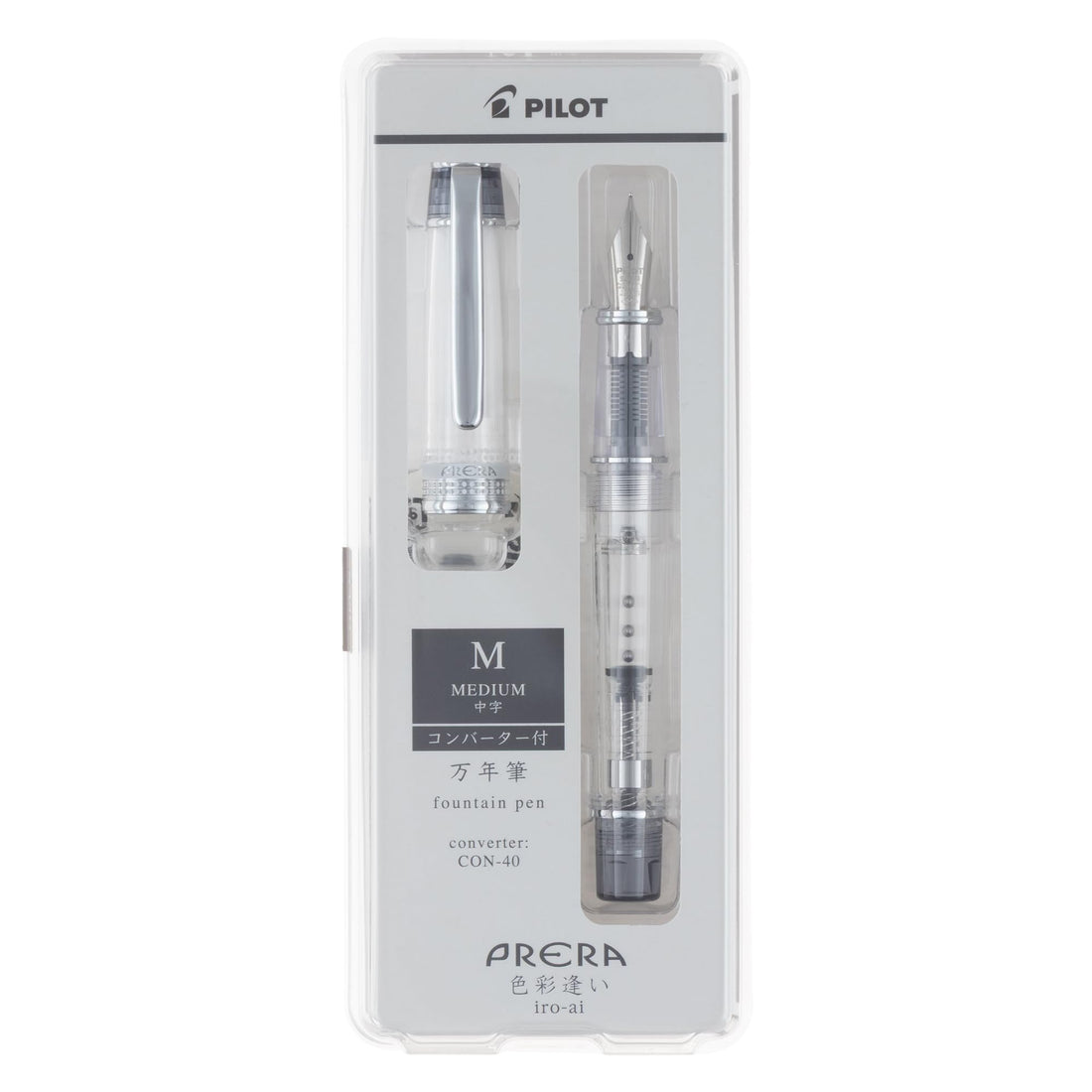 PILOT Prera Fountain Pen &amp; Calligraphy Pen Transparent Black Nib Options