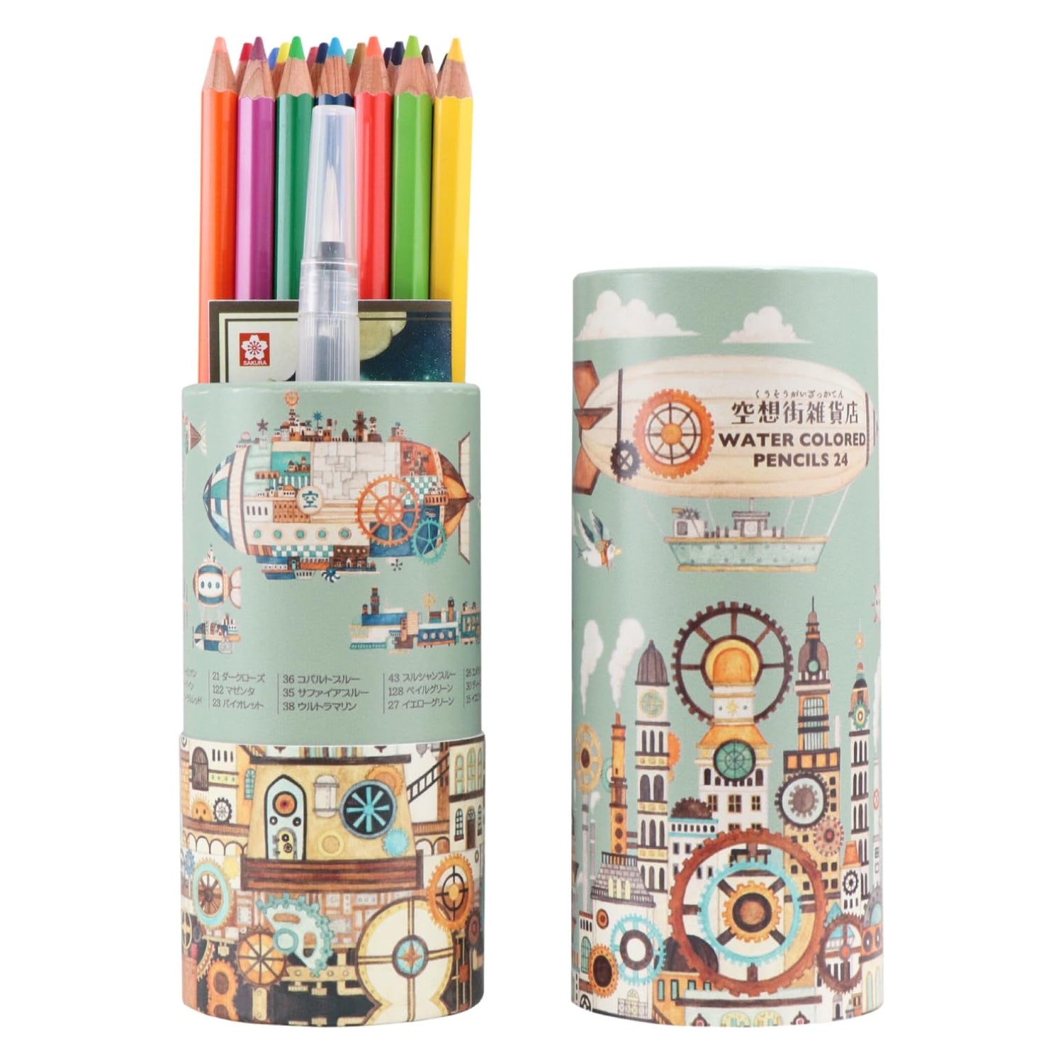 CRAY-PAS Watercolor Pencils Set 24 Colors with Water Brush