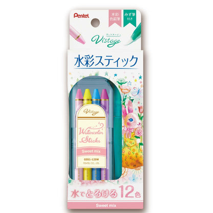 Pentel Watercolor Pencils Set of 12 Colors - Cocktail, Sweet, Midnight &amp; Standard