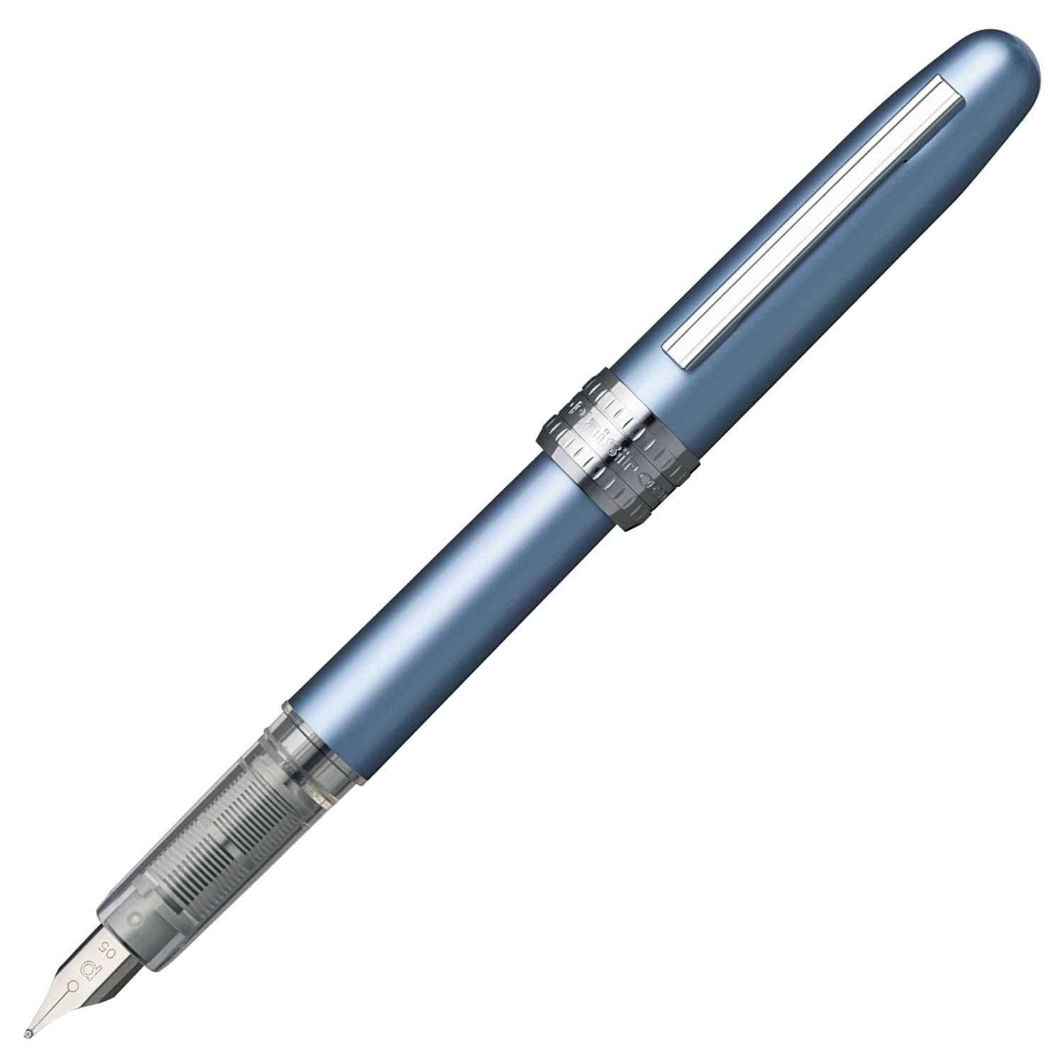 PLATINUM Plaisir Fountain Pen Ice White &amp; Frosty Blue Nib Options