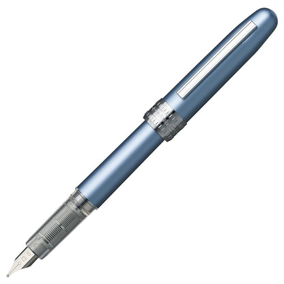 PLATINUM Plaisir Fountain Pen Ice White &amp; Frosty Blue Nib Options