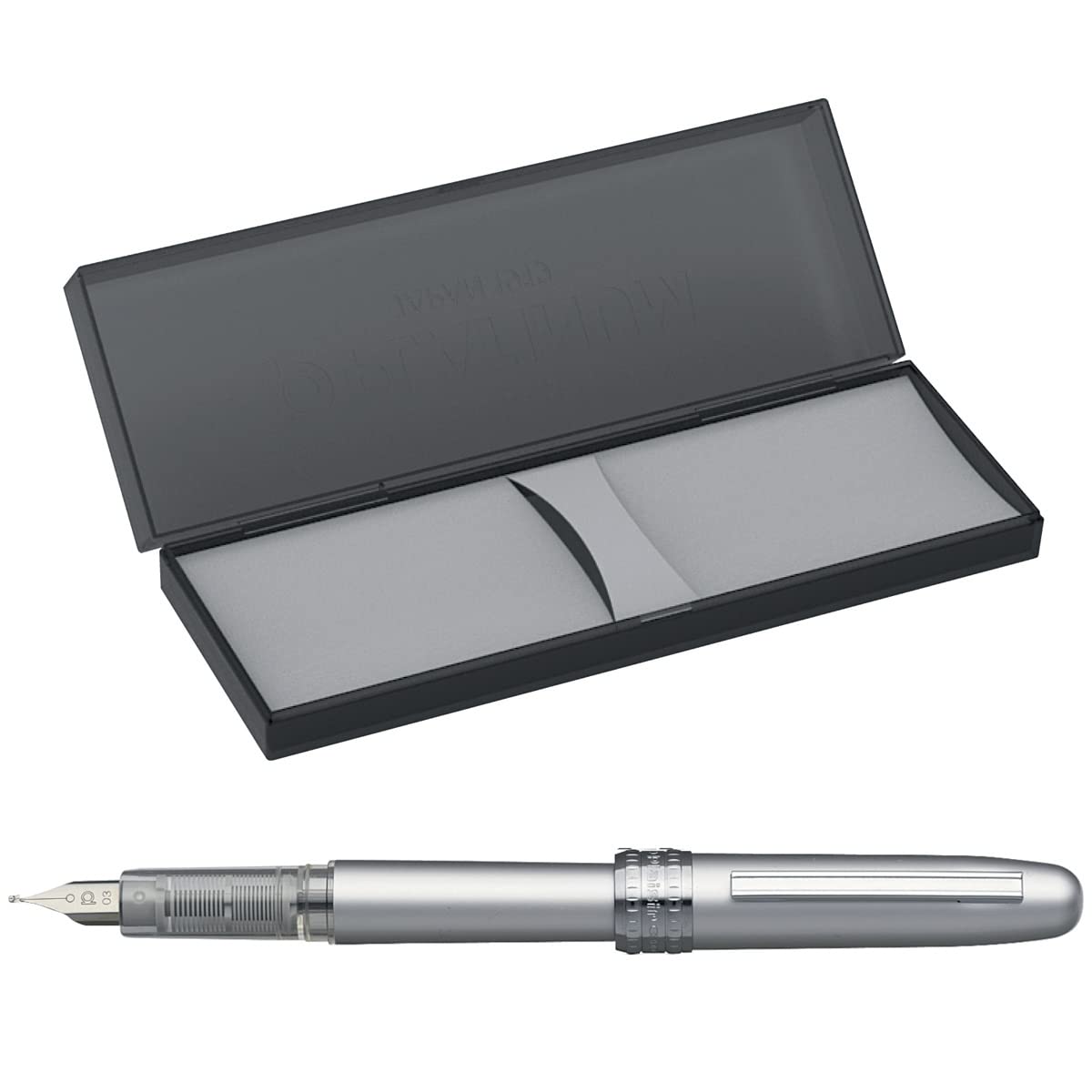 PLATINUM Plaisir Fountain Pen Ice White &amp; Frosty Blue Nib Options