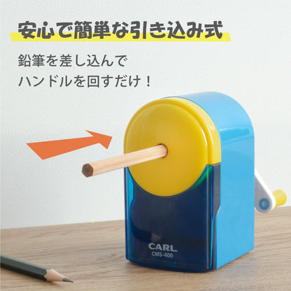 CARL Manual Pencil Sharpener with Jam Removal Function