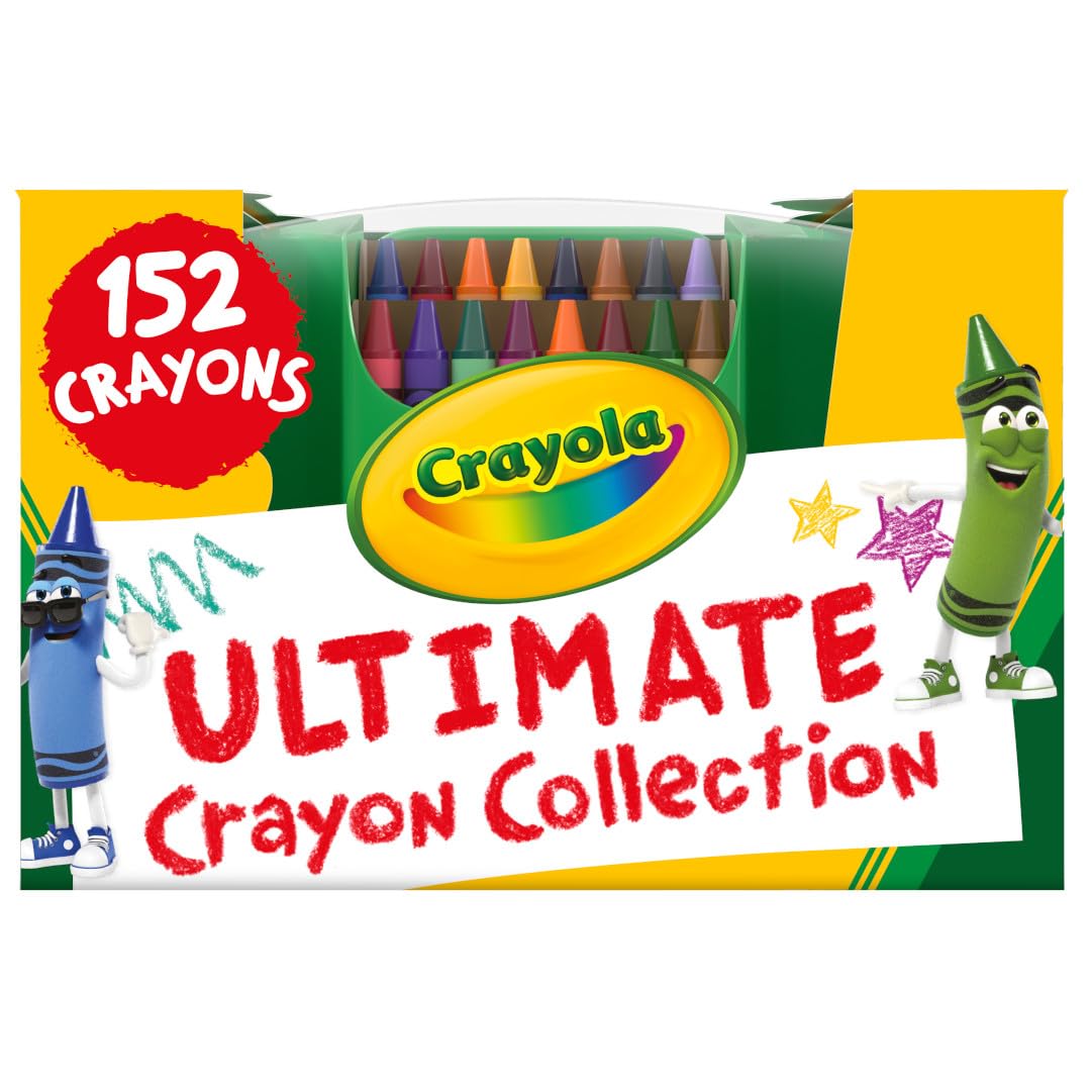 Crayola Crayon Collection 48 & 152 Colors with Sharpener