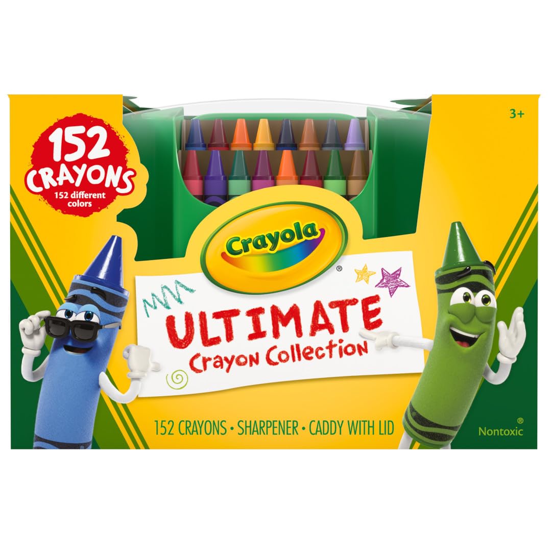 Crayola Crayon Collection 48 &amp; 152 Colors with Sharpener