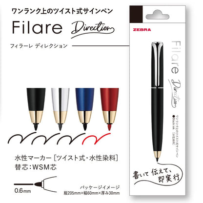 ZEBRA Water-Based Sign Pen with Black, Blue, Silver &amp; Red Ink