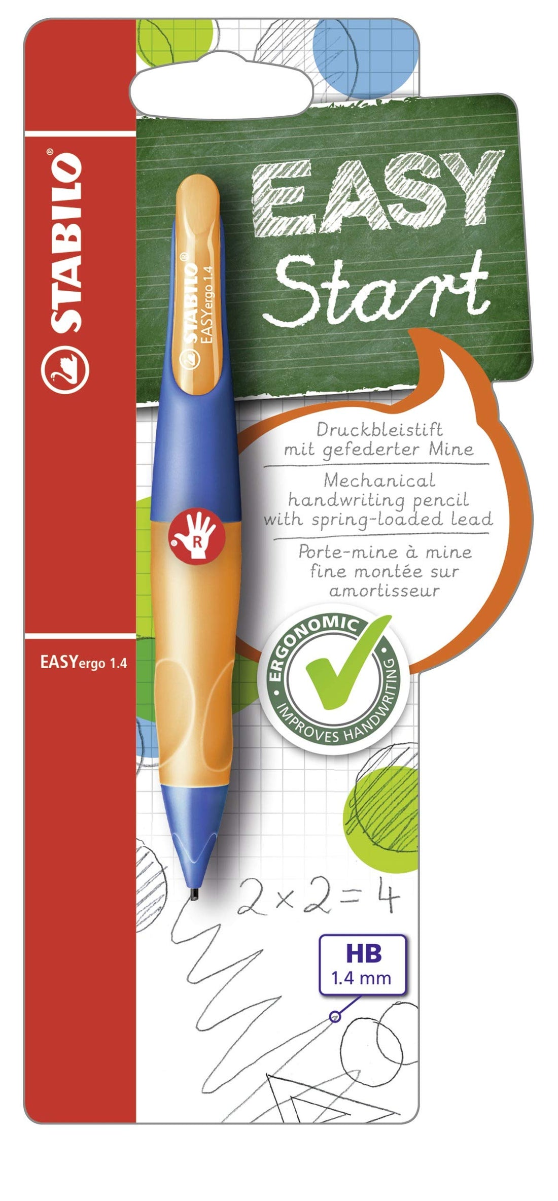 STABILO Easy Ergo 1.4mm Mechanical Pencil for Right-Handed Users