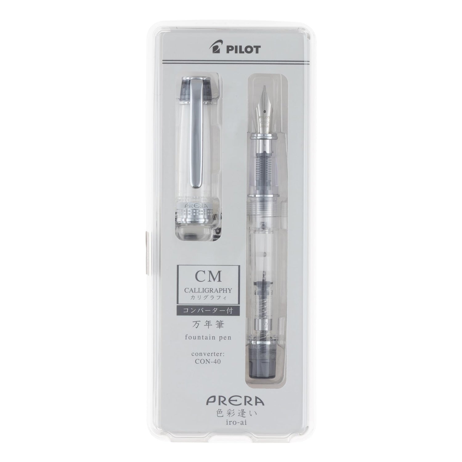 PILOT Prera Fountain Pen &amp; Calligraphy Pen Transparent Black Nib Options