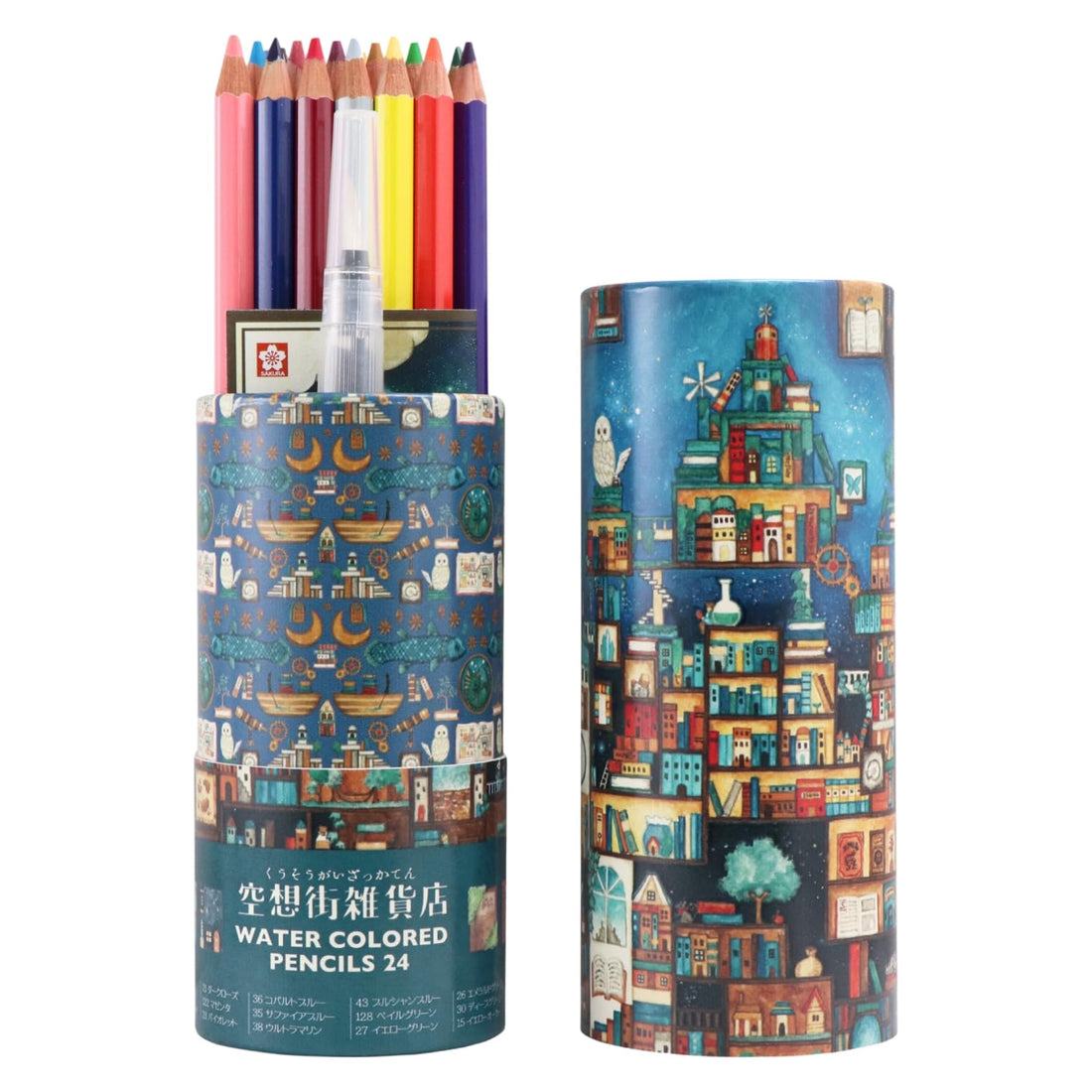 CRAY-PAS Watercolor Pencils Set 24 Colors with Water Brush