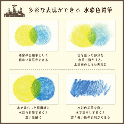 CRAY-PAS Watercolor Pencils Set 24 Colors with Water Brush
