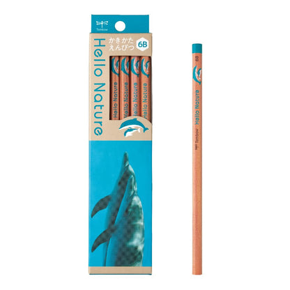 Tombow 6B Dolphin &amp; Red Panda Pattern Pencils 12 Count