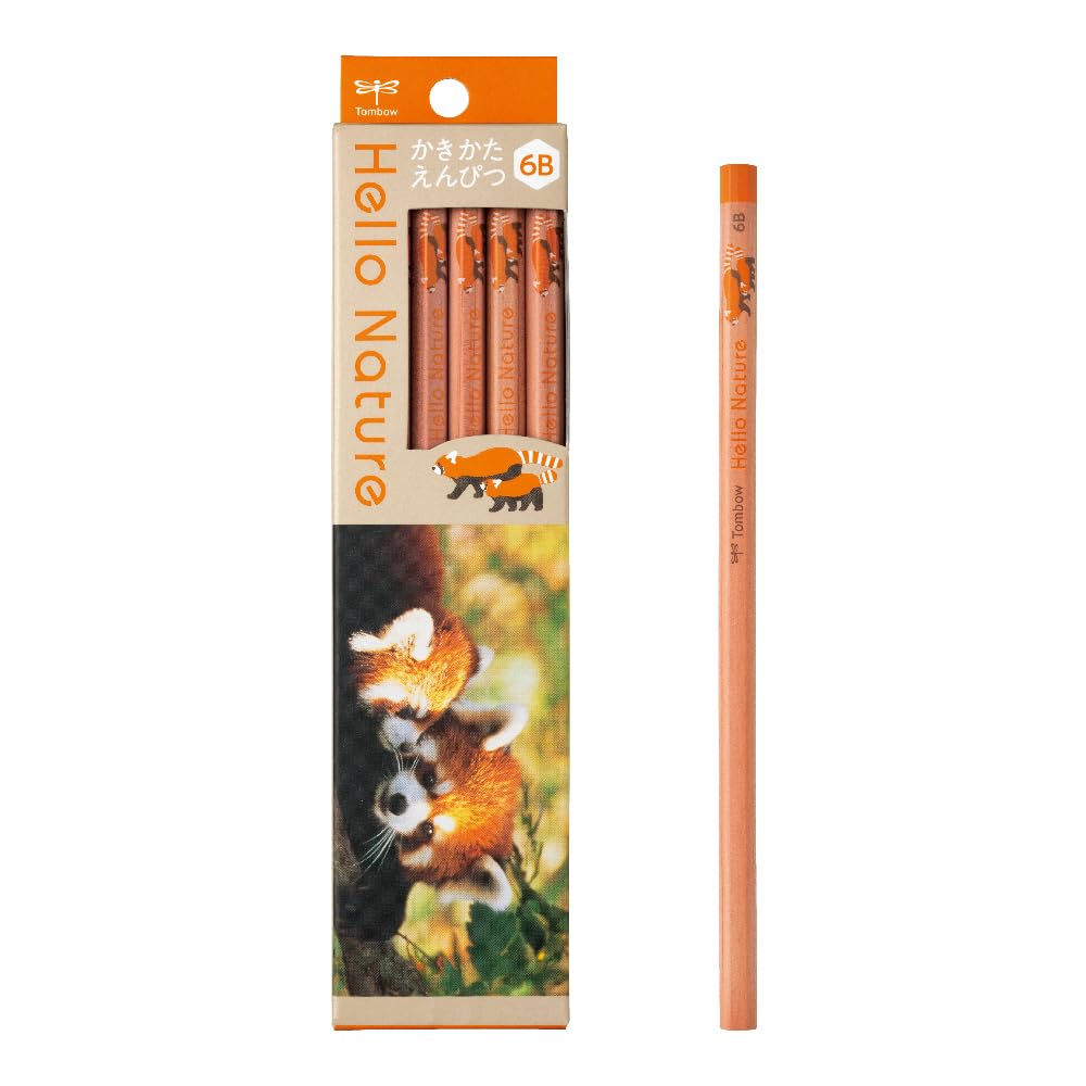 Tombow 6B Dolphin &amp; Red Panda Pattern Pencils 12 Count