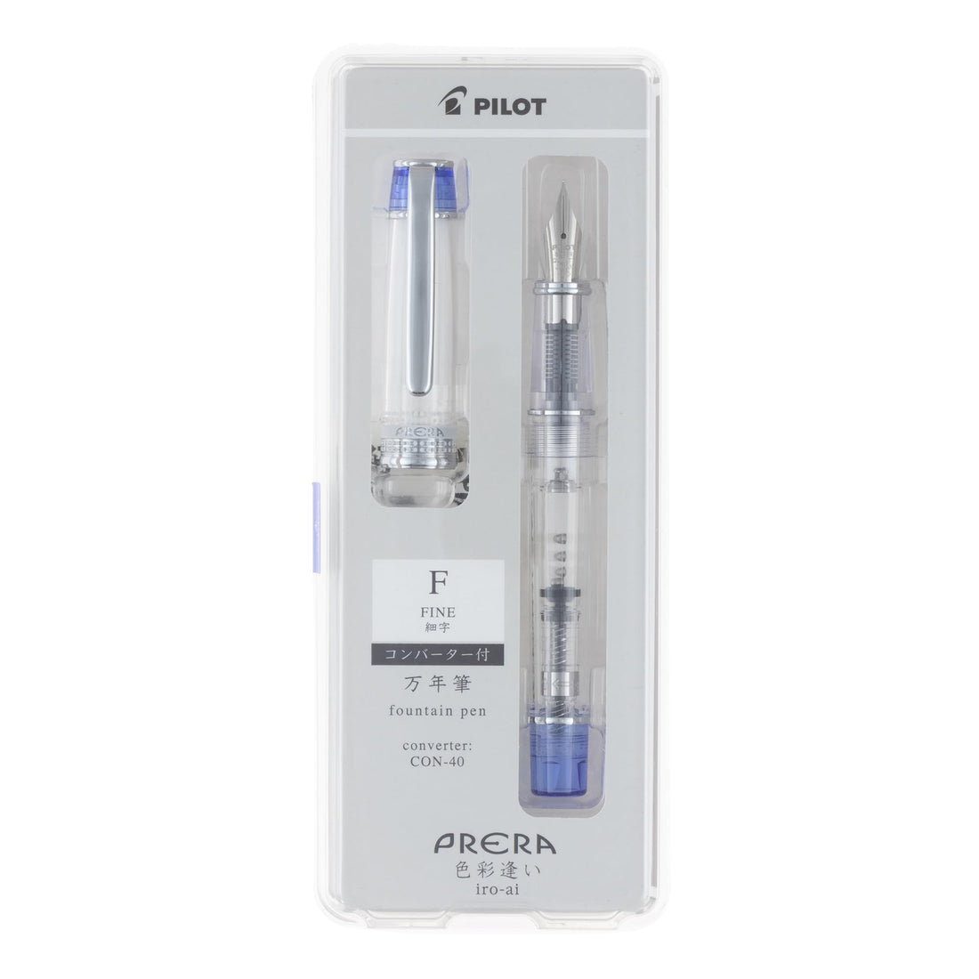 PILOT Prera Fountain Pen & Calligraphy Pen Transparent Blue