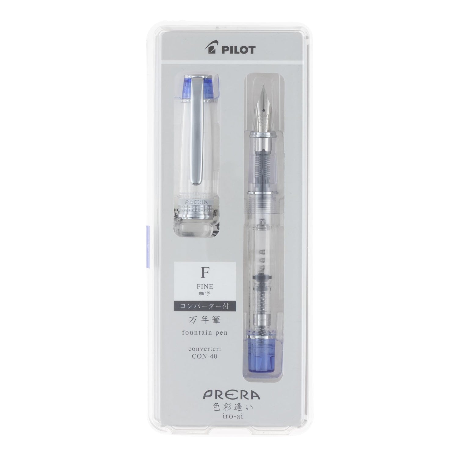 PILOT Prera Fountain Pen &amp; Calligraphy Pen Transparent Blue