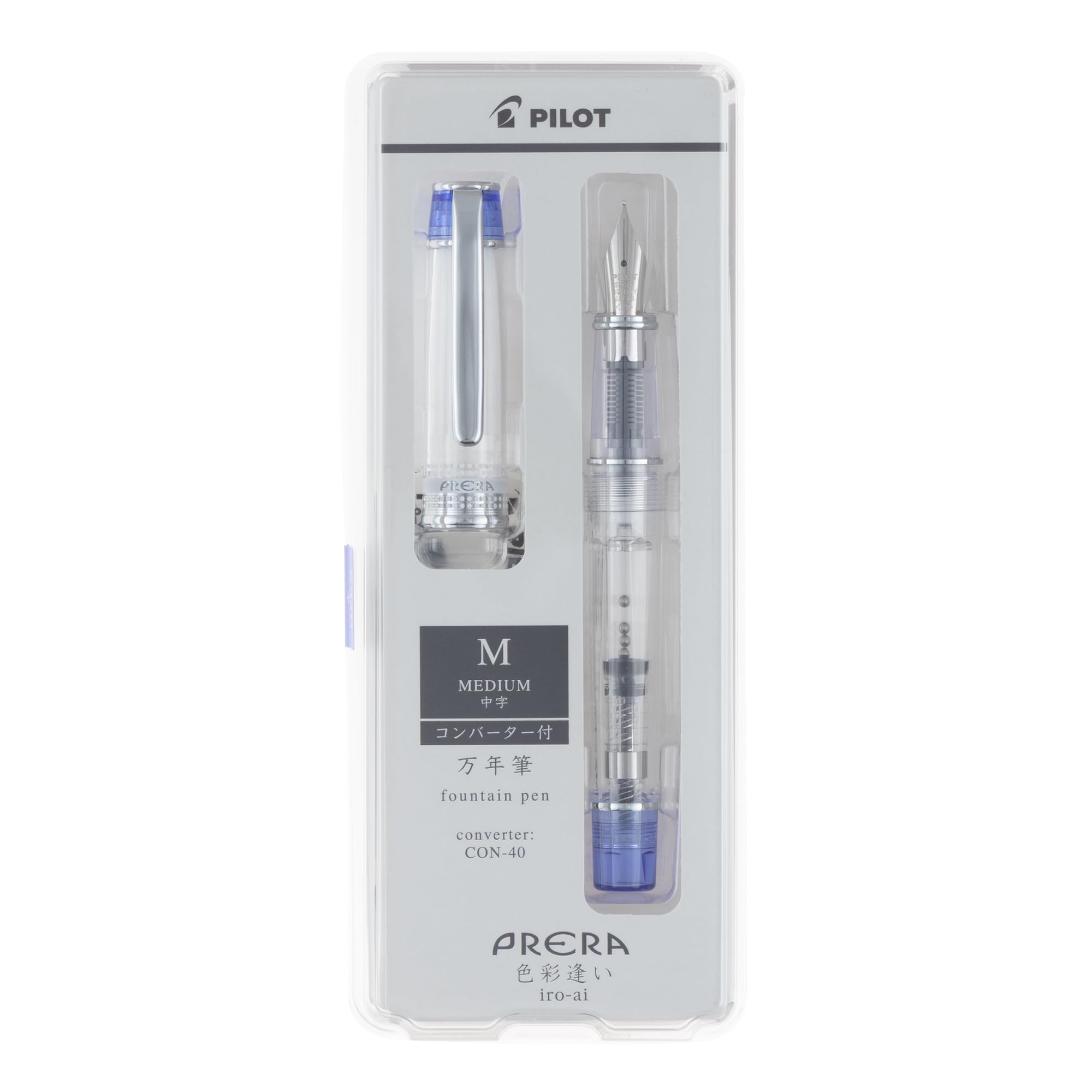 PILOT Prera Fountain Pen &amp; Calligraphy Pen Transparent Blue