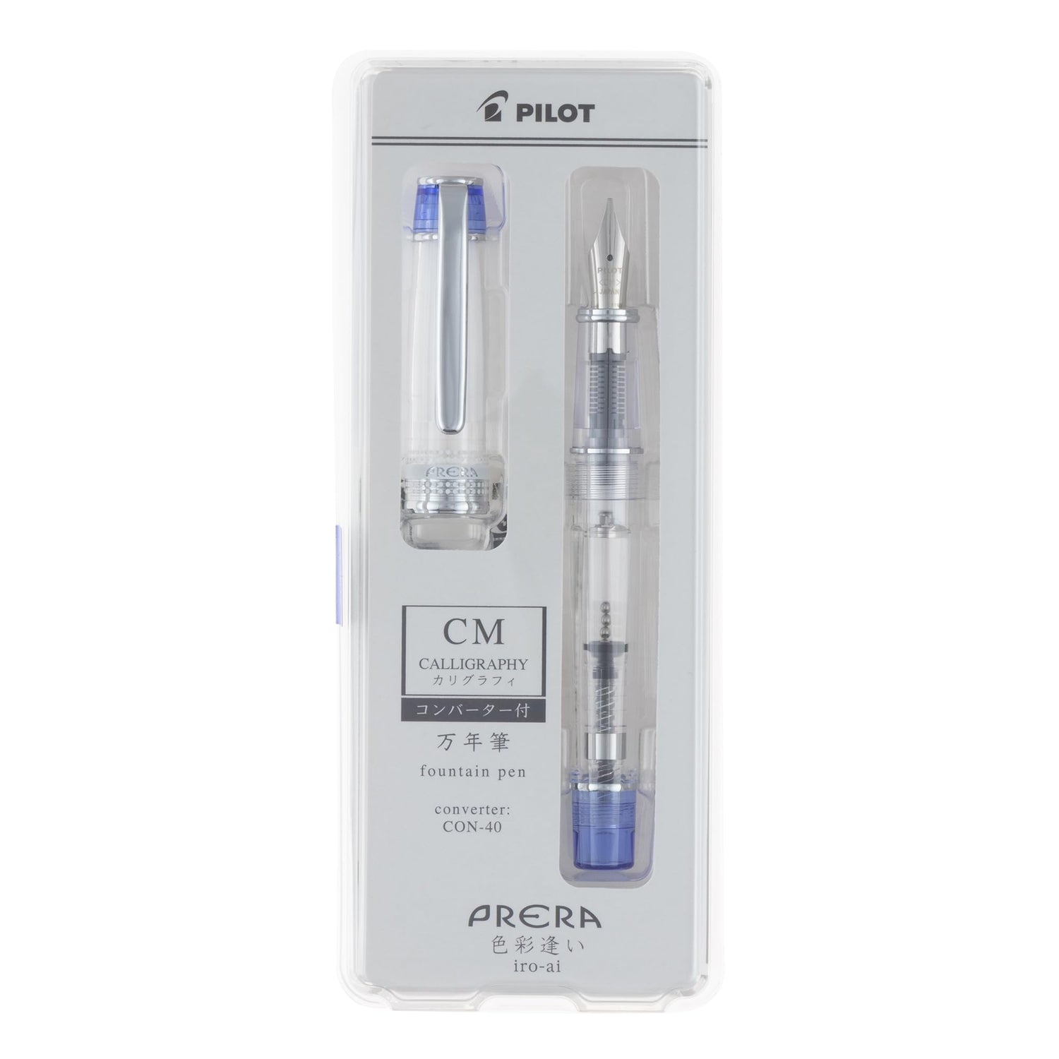 PILOT Prera Fountain Pen &amp; Calligraphy Pen Transparent Blue