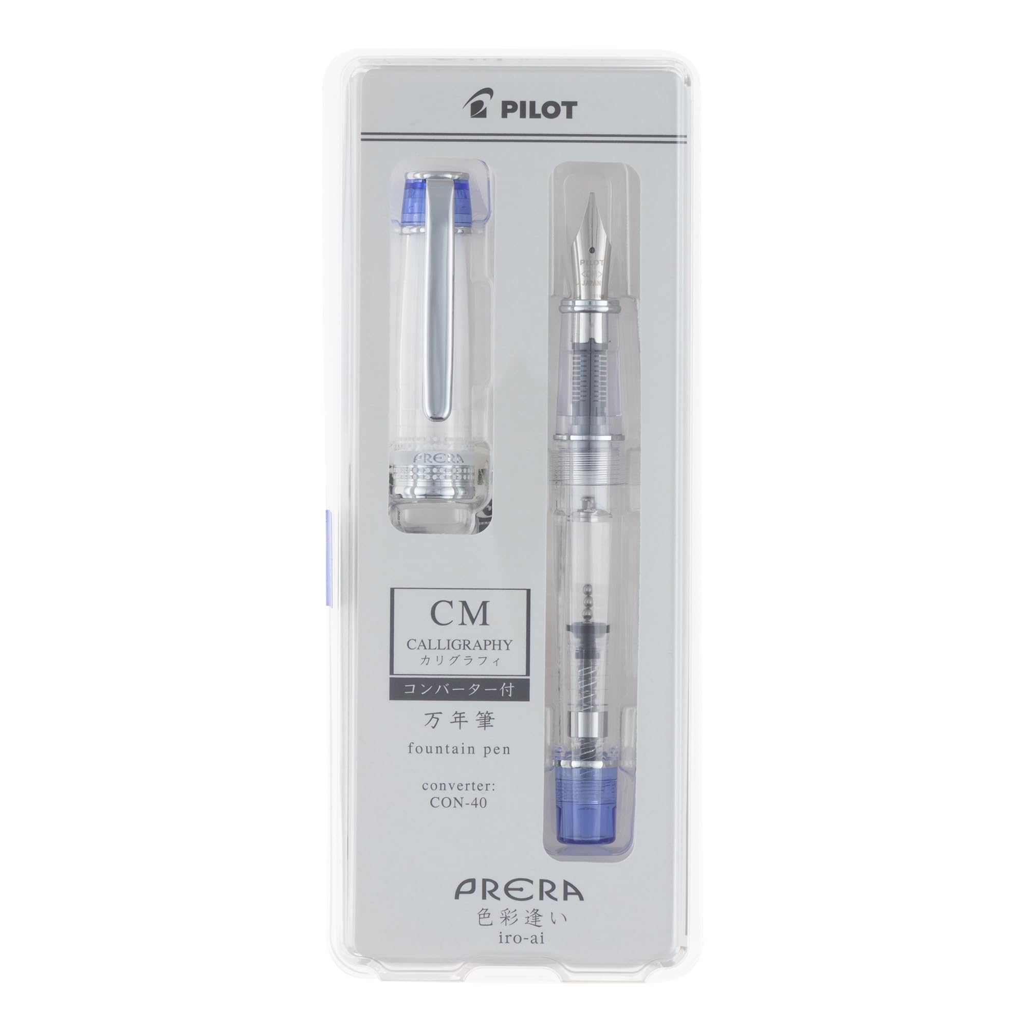 PILOT Prera Fountain Pen &amp; Calligraphy Pen Transparent Blue