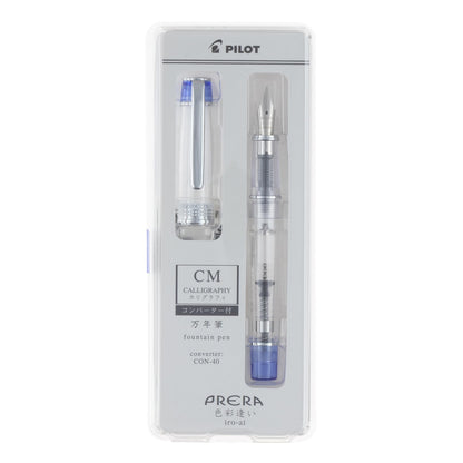 PILOT Prera Fountain Pen &amp; Calligraphy Pen Transparent Blue