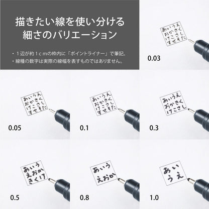Pentel Water-Based Point Liner Set with Fine Tip Sizes