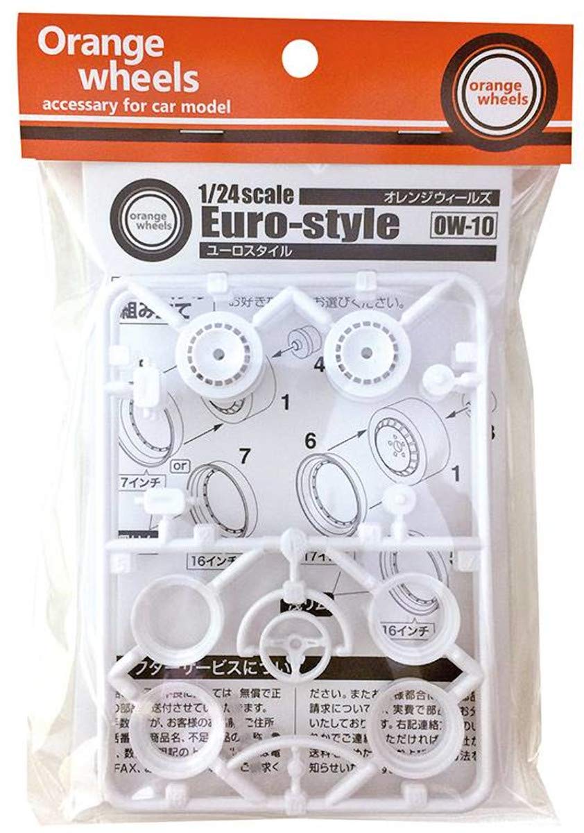 Asuka Model 1/24 Euro Style Orange Wheels &amp; Chrome Parts