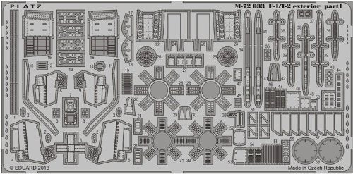 PLATZ 1/72 Japanese Self-Defense Force F-1 &amp; T-2 Detail Up Etching Parts